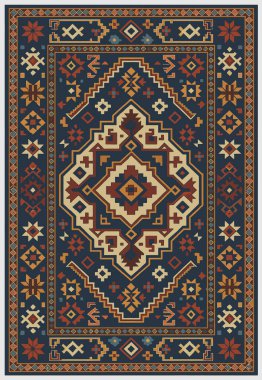 Halk sanatı, yüksek çözünürlüklü modern desenli İran Vektör Halısı 'ndan esinlenerek beyaz tuval üzerinde trend renkleri ile izole edilmiştir.