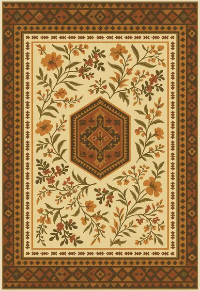 Halk sanatı, yüksek çözünürlüklü modern desenli İran Vektör Halısı 'ndan esinlenerek beyaz tuval üzerinde trend renkleri ile izole edilmiştir.