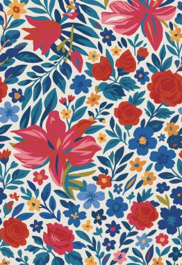 Halk sanatı, yüksek çözünürlüklü modern desenli İran Vektör Halısı 'ndan esinlenerek beyaz tuval üzerinde trend renkleri ile izole edilmiştir.