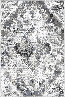 Orijinal Pers folk tarzı halı tasarımı ve grunge desenli illüstrasyon 