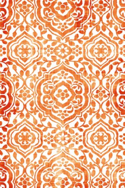 Orijinal Pers folk tarzı halı tasarımı ve grunge desenli illüstrasyon 