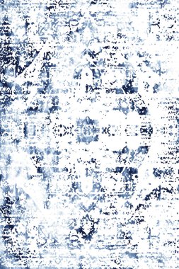 Orijinal Pers folk tarzı halı tasarımı ve grunge desenli illüstrasyon 