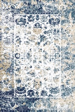 Orijinal Pers folk tarzı halı tasarımı ve grunge desenli illüstrasyon 