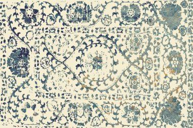 Orijinal paslanmış halı tasarımı ve grunge desenli illüstrasyon 