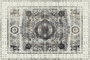 Orijinal paslanmış halı tasarımı ve grunge desenli illüstrasyon 