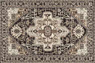 Orijinal paslanmış halı tasarımı ve grunge desenli illüstrasyon 