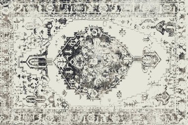 Orijinal, eskimiş efekt, halı tasarımı ve grunge desenli çizimler. 