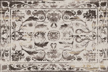 Orijinal, eskimiş efekt, halı tasarımı ve grunge desenli çizimler. 