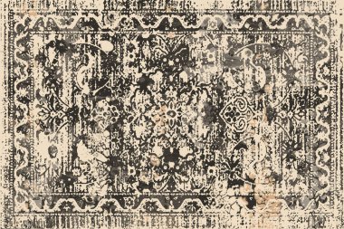 Orijinal, eskimiş efekt, halı tasarımı ve grunge desenli çizimler. 