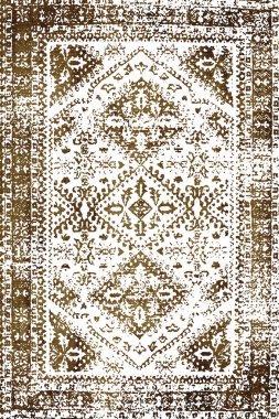 Orijinal paslanmış halı tasarımı ve grunge desenli illüstrasyon 