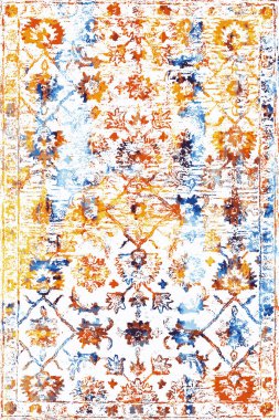 Orijinal paslanmış halı tasarımı ve grunge desenli illüstrasyon 