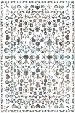 Orijinal paslanmış halı tasarımı ve grunge desenli illüstrasyon 