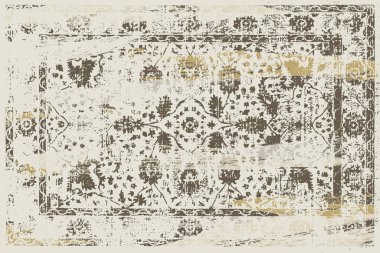 Orijinal paslanmış halı tasarımı ve grunge desenli illüstrasyon 