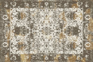 Orijinal paslanmış halı tasarımı ve grunge desenli illüstrasyon 