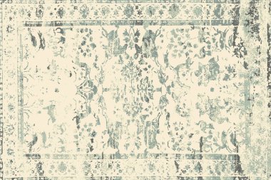 Orijinal paslanmış halı tasarımı ve grunge desenli illüstrasyon 