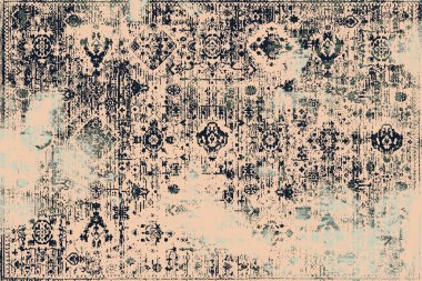 Orijinal paslanmış halı tasarımı ve grunge desenli illüstrasyon 