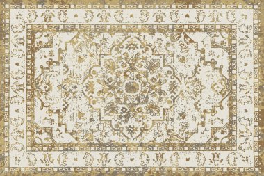 Orijinal paslanmış halı tasarımı ve grunge desenli illüstrasyon 