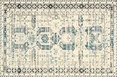 Orijinal paslanmış halı tasarımı ve grunge desenli illüstrasyon 