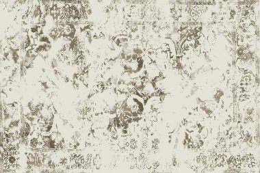 Orijinal paslanmış halı tasarımı ve grunge desenli illüstrasyon 