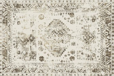 Orijinal paslanmış halı tasarımı ve grunge desenli illüstrasyon 