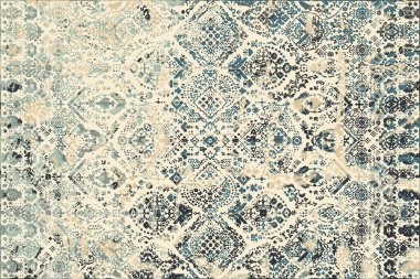 Orijinal paslanmış halı tasarımı ve grunge desenli illüstrasyon 