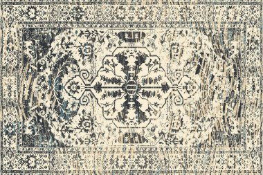 Orijinal paslanmış halı tasarımı ve grunge desenli illüstrasyon 