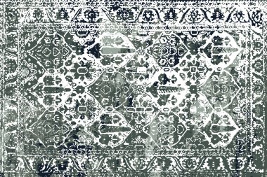 Orijinal paslanmış halı tasarımı ve grunge desenli illüstrasyon 