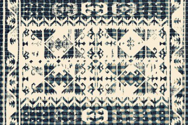 Orijinal paslanmış halı tasarımı ve grunge desenli illüstrasyon 