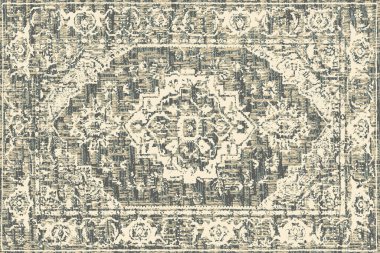 Orijinal paslanmış halı tasarımı ve grunge desenli illüstrasyon 