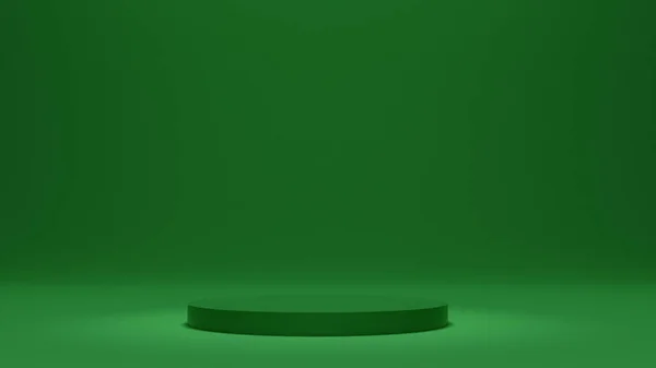 Візуалізація Зеленої Підставки Відображення Продукту Ізольована Проста Порожня Підставка Вітрини — стокове фото