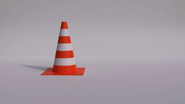3d render realistic traffic cone, sign for under construction site, banner design for road safety site alert 3d illustration