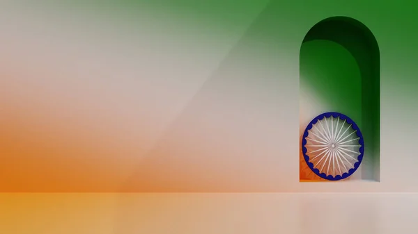 インド共和国の日にオンライン商品プロモーションのための空のスペース1月26日にインド共和国の日に商品広告やマーケティングのための3Dイラスト コンセプトデザインを祝う — ストック写真
