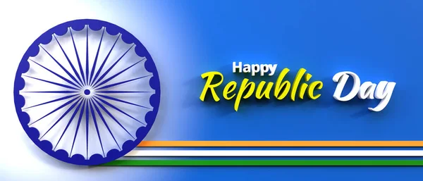 India Republiek Dag Achtergrond Ontwerp Met Ashok Chakra Illustratie Concept — Stockfoto