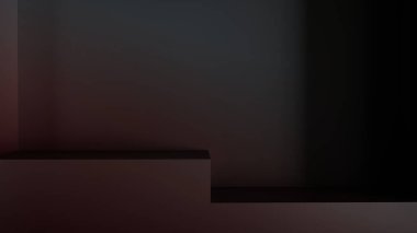 Ürün tanıtım podyumu için boş karanlık alan 3d illüstrasyon konsepti tasarımı, kozmetik veya cilt bakım ürünleri sergisi konsepti ve sosyal medyada reklamcılık, sunum için boş ürün podyumu