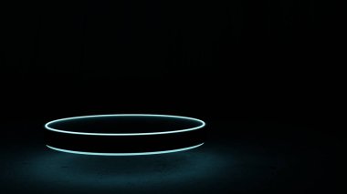 parlayan 3d neon podyum platformu, neon ürün görüntüleme sahnesi, ürün sunumu aşaması