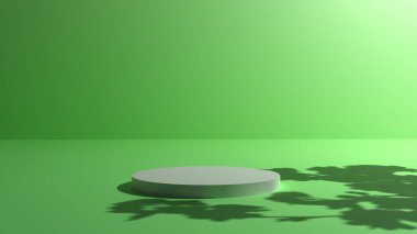 Açık yeşil 3D render ürün podyumu, doğal ürün tanıtım konsepti tasarımı, doğa ve güzellik ürünü sunumu için en iyisi