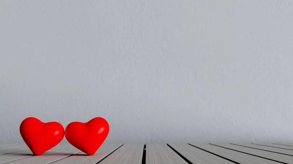 Leerer Hintergrund Mit Zwei Herzen Konzeptdesign Für Valentinstagsgrüße Illustration Konzeptdesign — Stockfoto