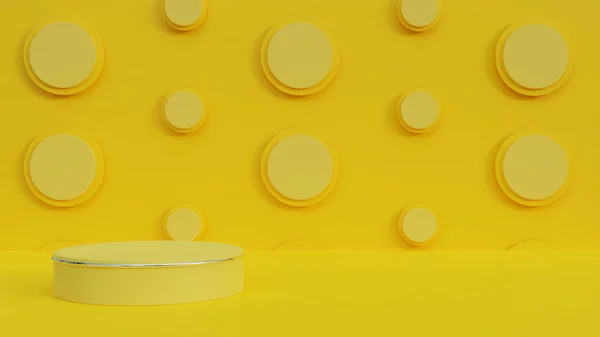 Gelb Abstraktes Podium Für Kosmetik Und Hautpflegeprodukt Vitrine Werbedesign Illustration — Stockfoto