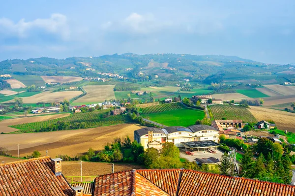 Panorama Hivernal Sur Les Collines Monferrato Près Village Moncalvo Province — Photo