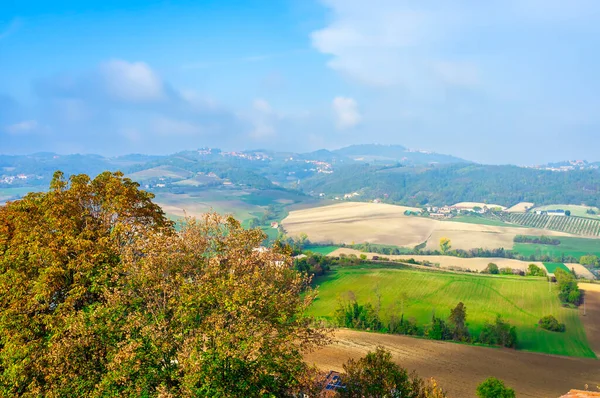 Panorama Hivernal Sur Les Collines Monferrato Près Village Moncalvo Province — Photo