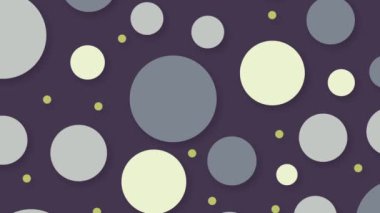 Animasyon Muti Renkli Polka Noktaları Arka planda Yüzüyor. Rastgele Hareketli Renkli Çember Şekli, Uçan Polka Noktaları Kusursuz Döngü Döngüsü Animasyonu