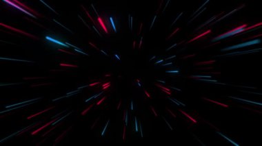 Neon hattı yakınlaştırma göktaşı alanı yumuşak hareketi. Sonsuz fütüristik animasyon arka planı, parlak ve harika ışıkları var. Metaverse konsepti.