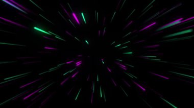 Neon hattı yakınlaştırma göktaşı alanı yumuşak hareketi. Sonsuz fütüristik animasyon arka planı, parlak ve harika ışıkları var. Metaverse konsepti.