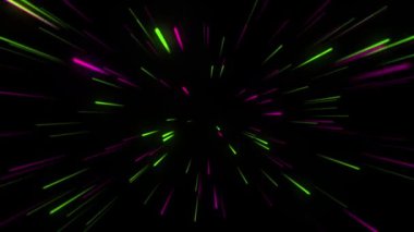 Neon hattı yakınlaştırma göktaşı alanı yumuşak hareketi. Sonsuz fütüristik animasyon arka planı, parlak ve harika ışıkları var. Metaverse konsepti.