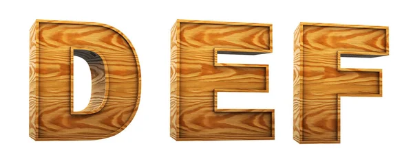 伍德字母表木箱关闭 3D渲染木中的字母D — 图库照片