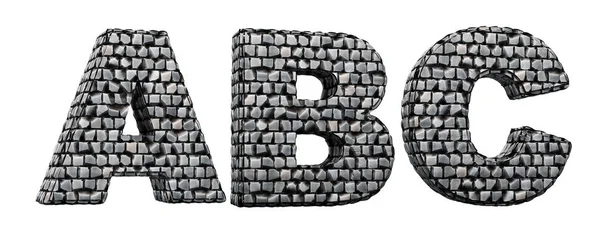 Cartas Pedra Renderização Alfabeto Pedra Caminho Salvar — Fotografia de Stock