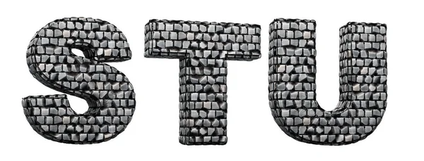 Каменные Буквы Render Каменный Алфавит Сохранение Пути — стоковое фото