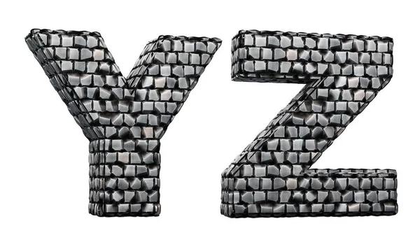 Steinbuchstaben Darstellung Steinbodenalphabet Wegsparen — Stockfoto