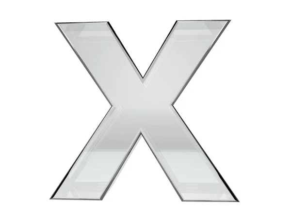 文字X透明なガラス3Dレンダリング 背景はカットしやすい 保存選択 — ストック写真