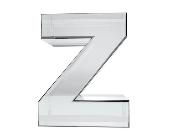 文字Z透明ガラス3Dレンダリング 背景はカットしやすい 保存選択 — ストック写真